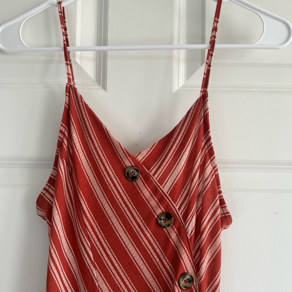 Derek Heart Striped‎ Sleeveless Button-Front Dress - Picture 2 of 6